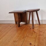 Bedside table or end of sofa Italian brutalism wood