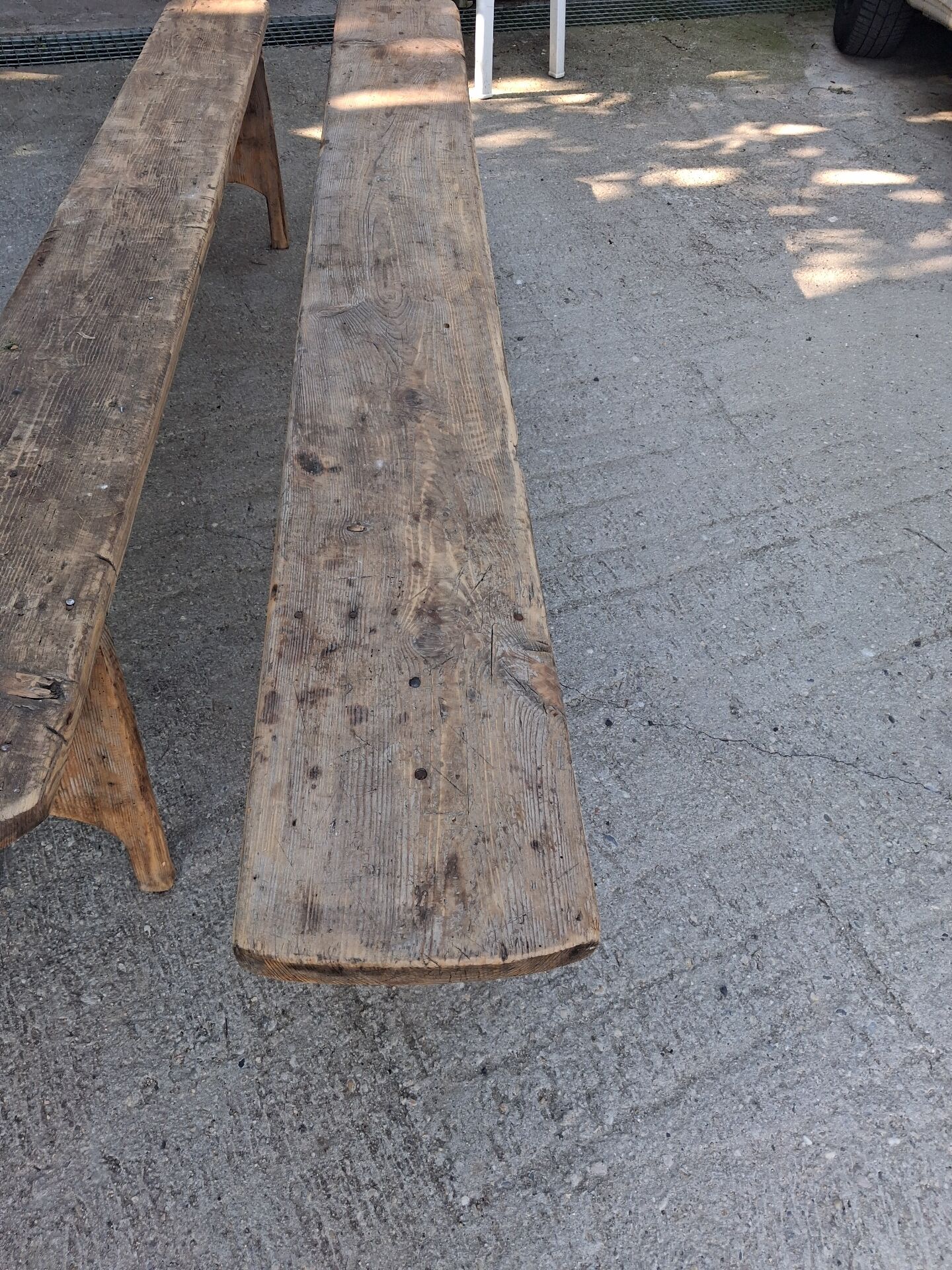 Pair of wooden benches