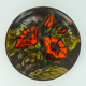 Vintage Ruscha 70s wall plate decor orange flowers fat lava glaze
