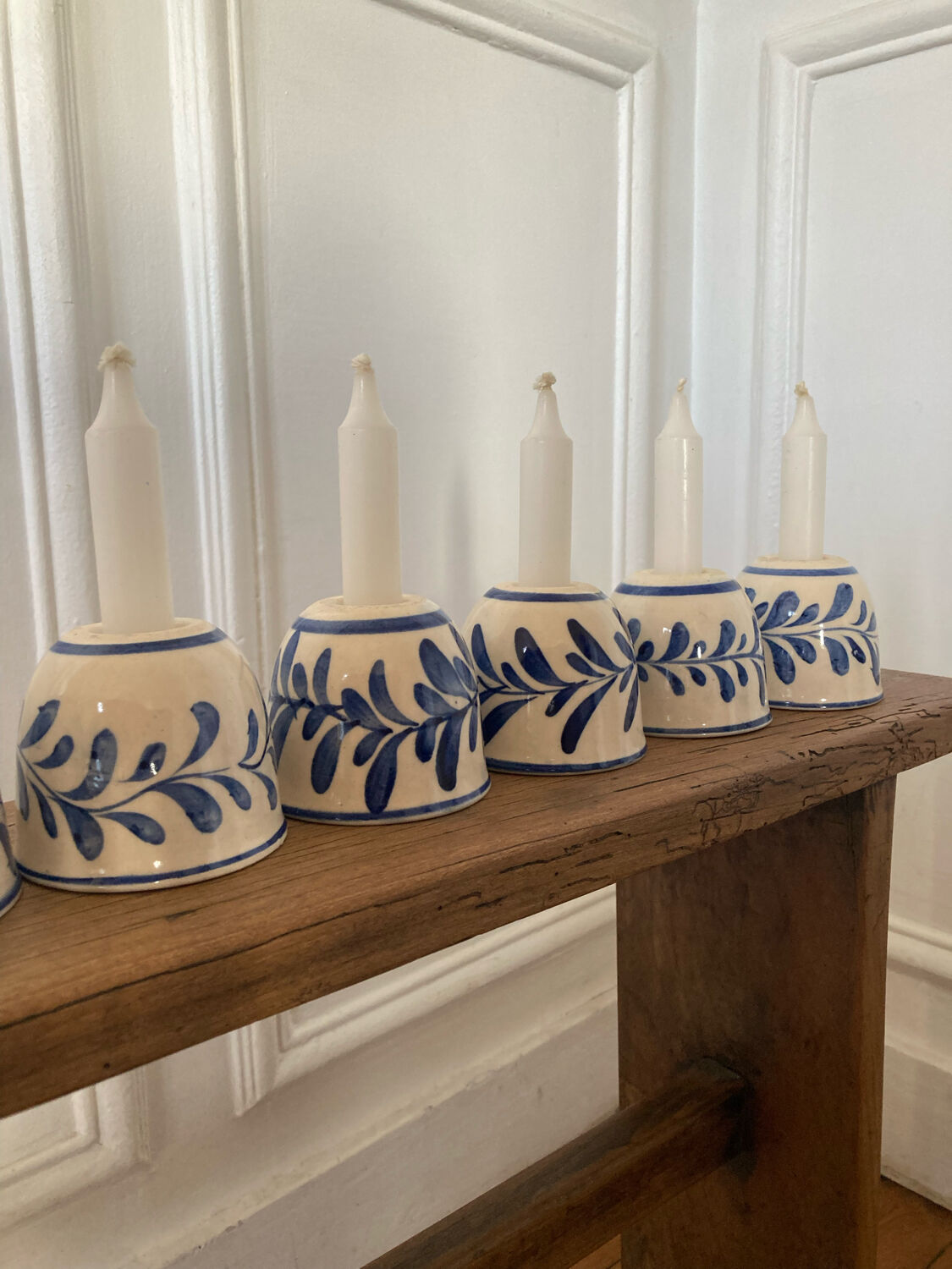 Set of 7 ceramic candle holders