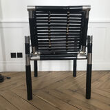 Paire de fauteuils bambou et chrome, 1970’s