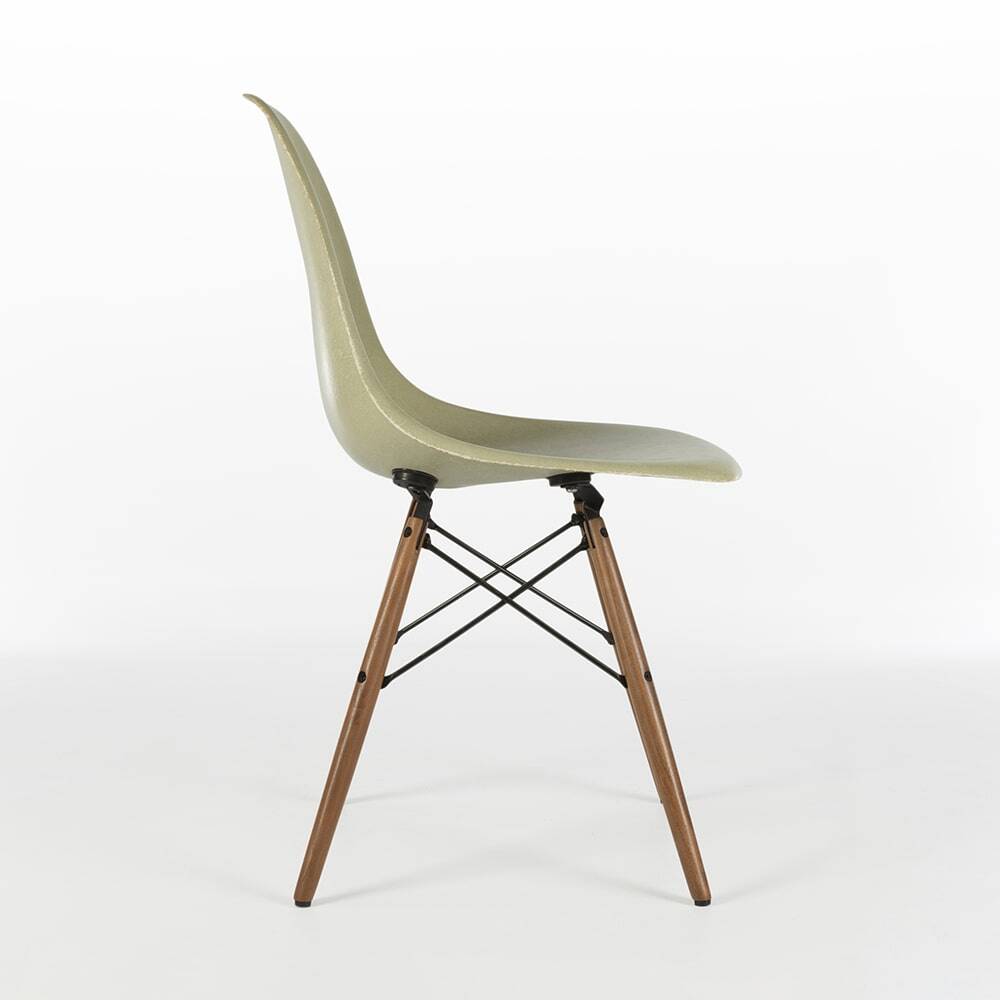 Grey Yellow Herman Miller Vintage Original Eames DSW Side Shell Chair