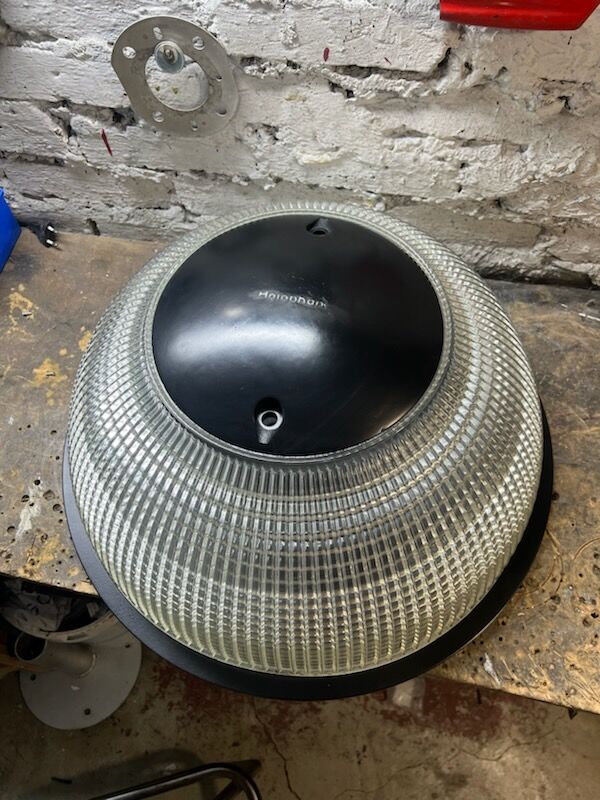 Black Holophane wall light