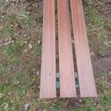 Pair of industrial benches from the 1950s/60s in iron and solid mahogany