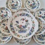 Roeun dessert plate set in French Sarreguemine porcelain