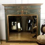 Mirror trumeau ancient in wood sculpted style Louis XVI 19th, 135x134