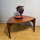 Table basse de forme inhabituelle en teck, style rétro vintage du milieu du siècle, années 1960