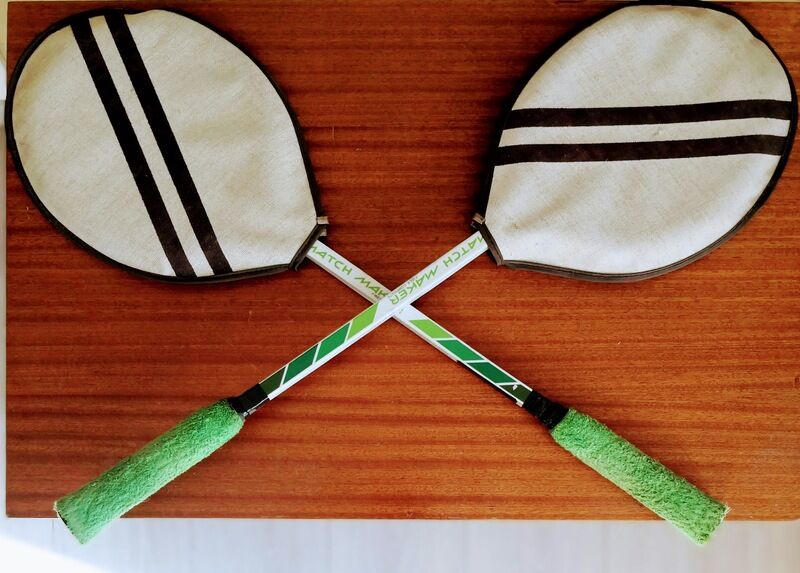 Pair of vintage badminton rackets