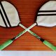 Pair of vintage badminton rackets