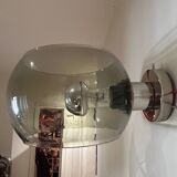 Applique en verre et chrome, 1970