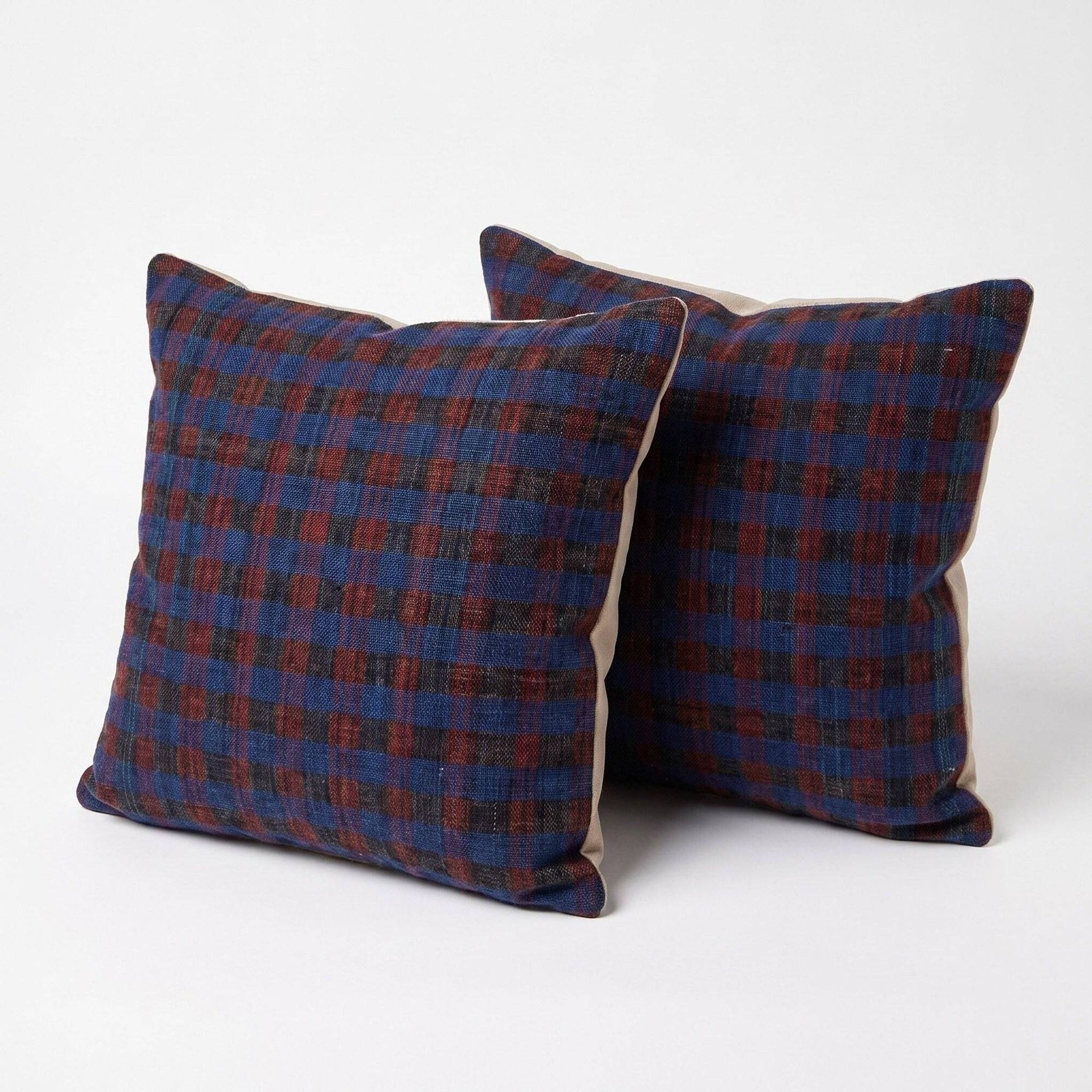 Lot de 2 housses de coussin kilim vintage 51x51 cm