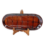 Plat Ovale Ancien Faïence K&G Luneville Décor Quadrillé 37 x 15.5 cm