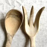 2 wooden salad cutlery