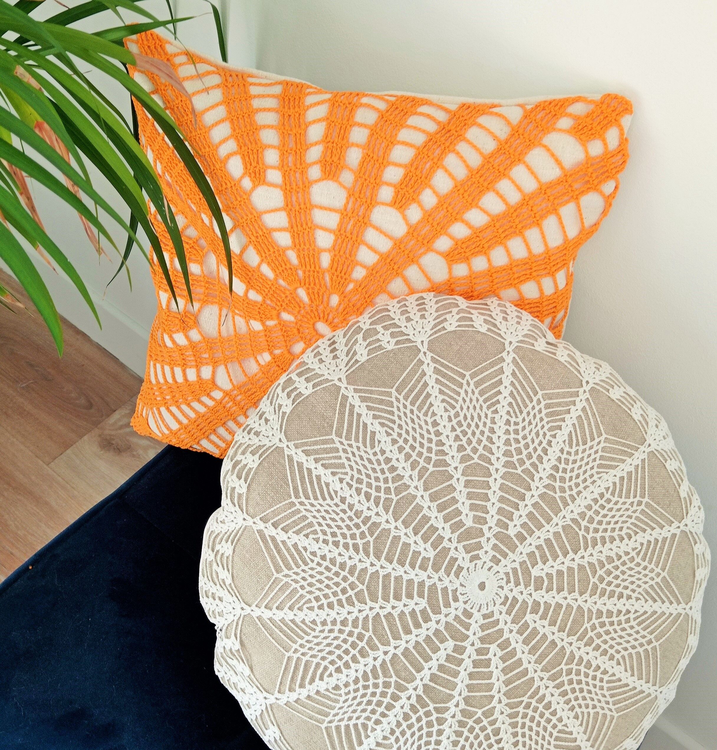 Coussin rond crochet