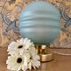 Vintage table lamp globe in blue frosted glass