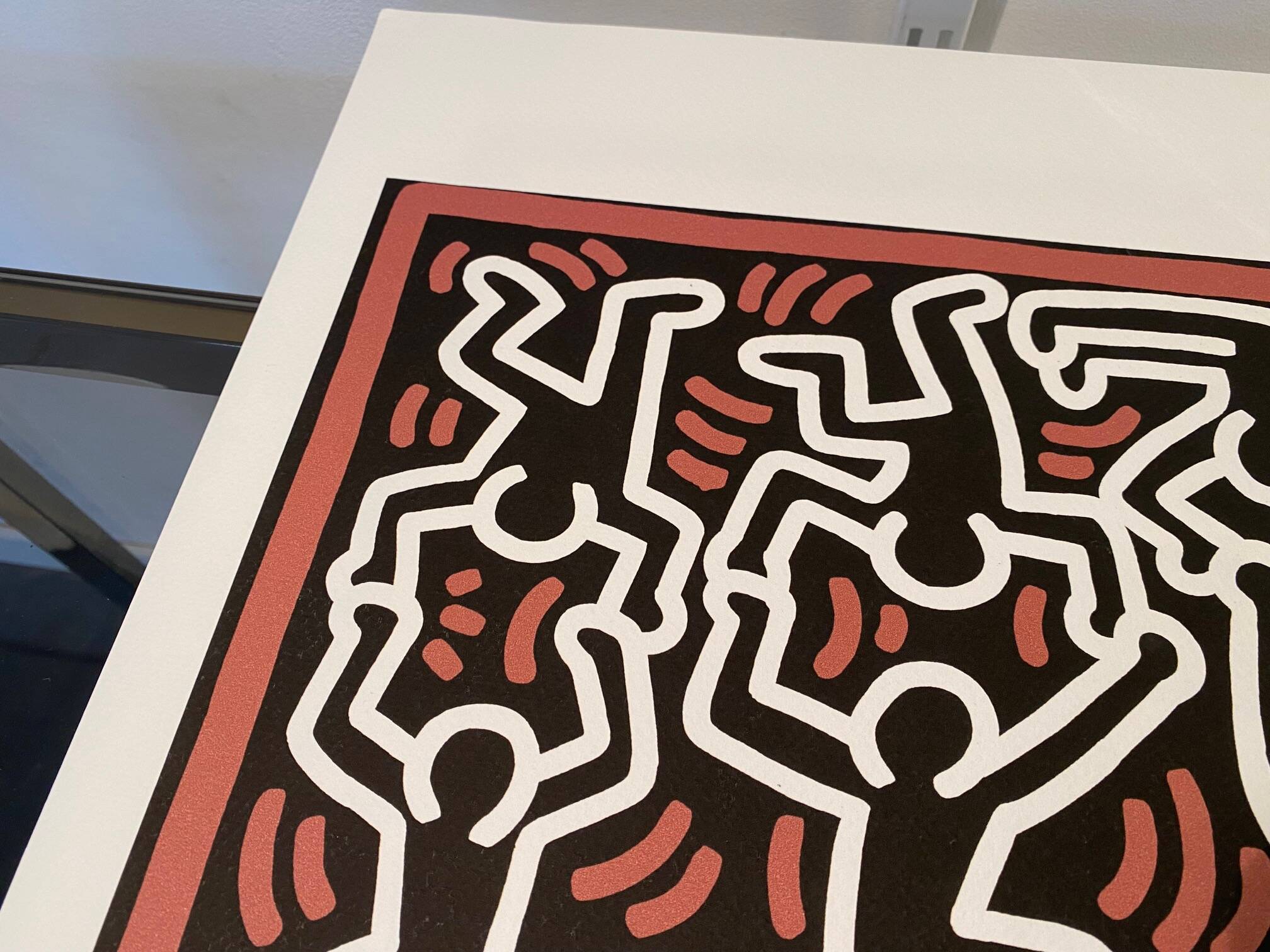 Keith Haring Vintage Screenprint Dancing People 21/150 THE KEITH HARING FOUNDATION INC. year 1990