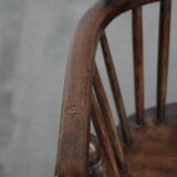 Antique set of 4 English Windsor lowback chairs with character