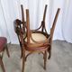Vintage Bentwood Dining Chairs - Thonet Style - Red Faux Leather - Set of 4