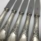 6 Christofle knives, Marly model, silver metal