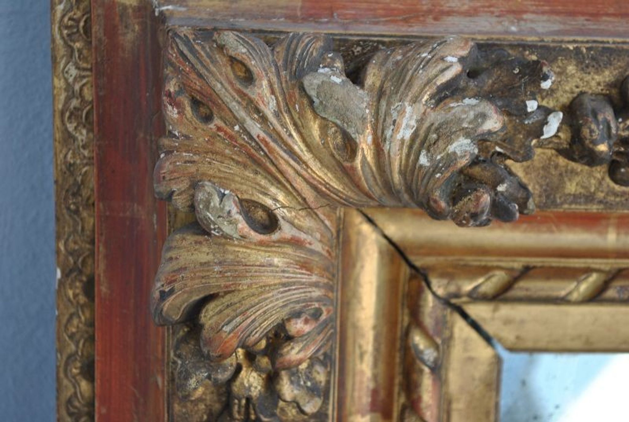 Mirror Louis XVI gilded wood ice old 109x128cm
