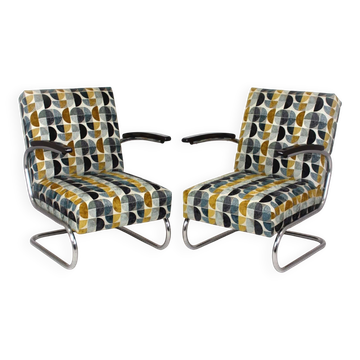 Restored Bauhaus Tubular Armchairs by W. H. Gispen for Mücke Melder, 1930s