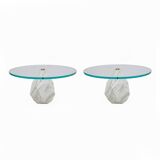Mid Century Modern Italian Carrara Marble Coffee Table, 1970s, Two Availabl