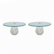 Table basse en marbre de Carrare italien moderne du milieu du siècle, années 1970, deux disponibles