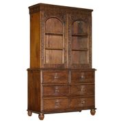 19th-century Anglo-Indian colonial hardwood library on a chest of drawers.