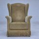 1970s, Danish design, wingback armchair, original condition, furniture velour, beech wood legs.