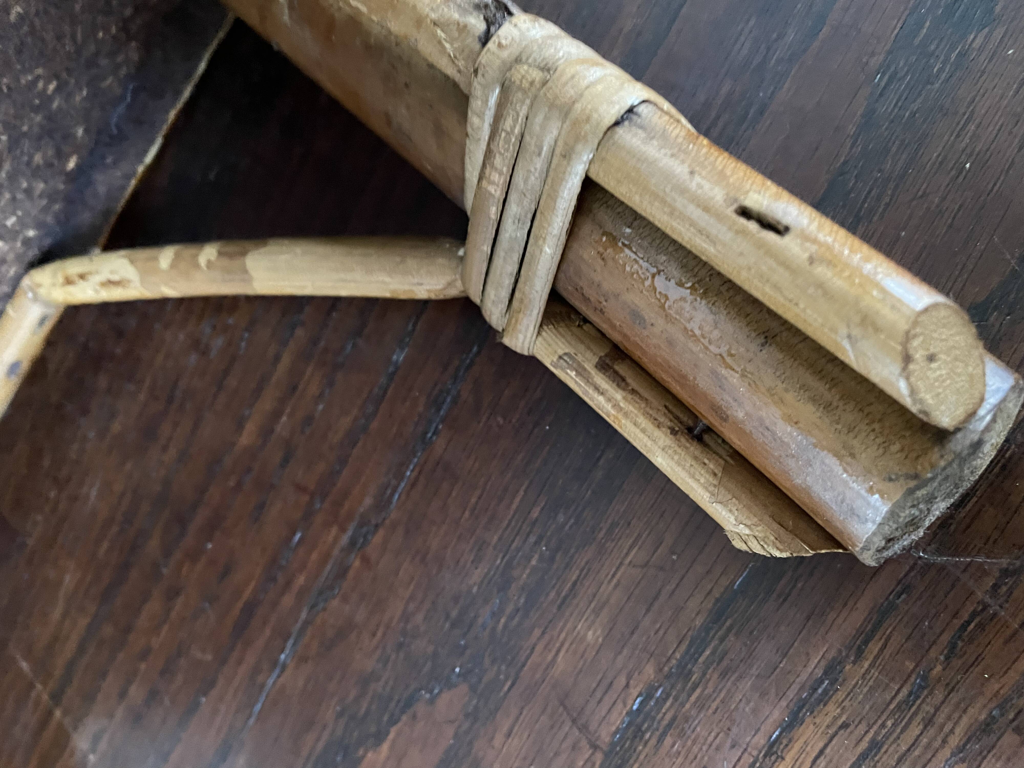 Rattan and cane footrest from the 1950s