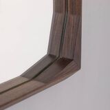 VINTAGE 1960S WALL MIRROR IN WALNUT WOOD DESIGNED BY DINO CAVALLI