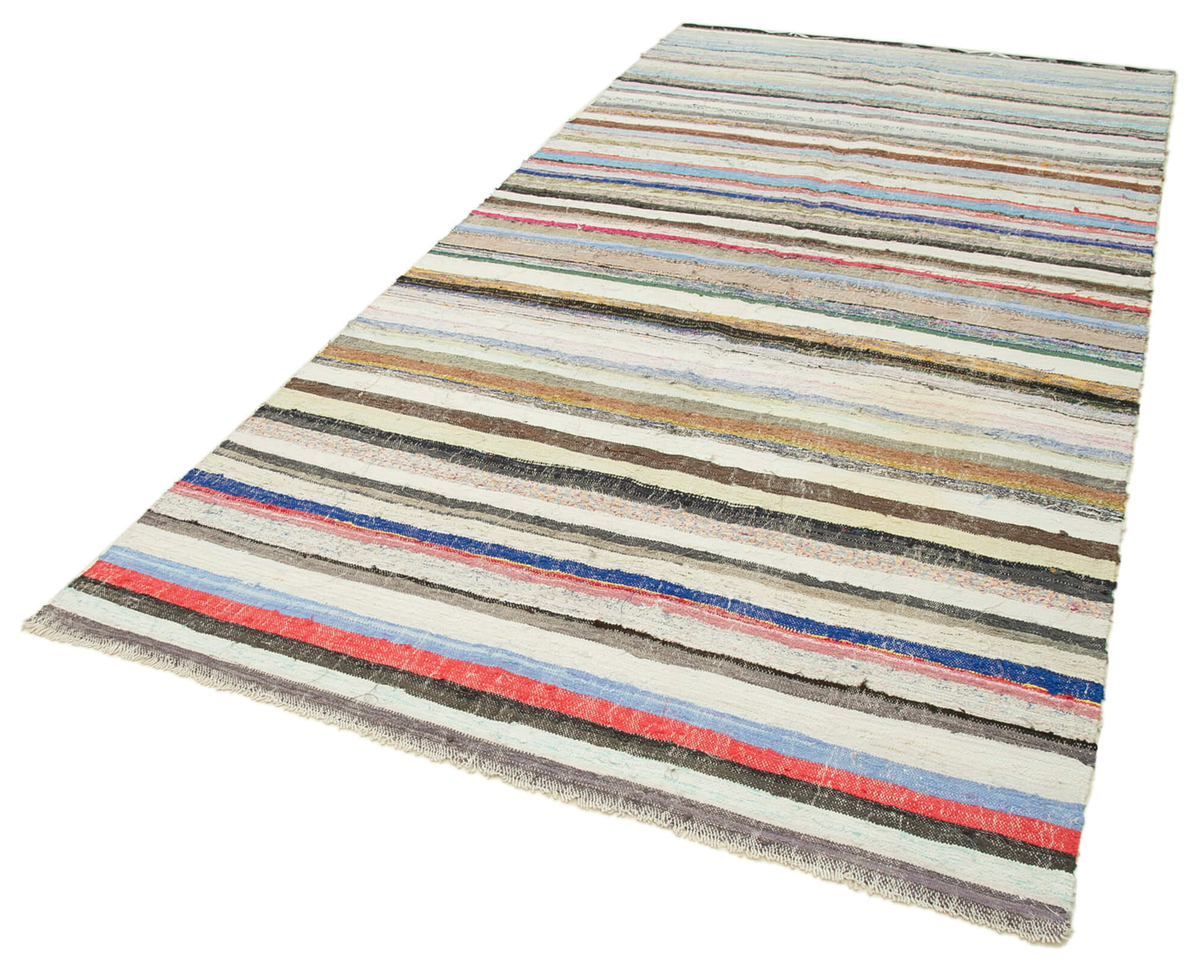 Anatolian handmade bohemian 1970s 156 cm x 319 cm wool kilim