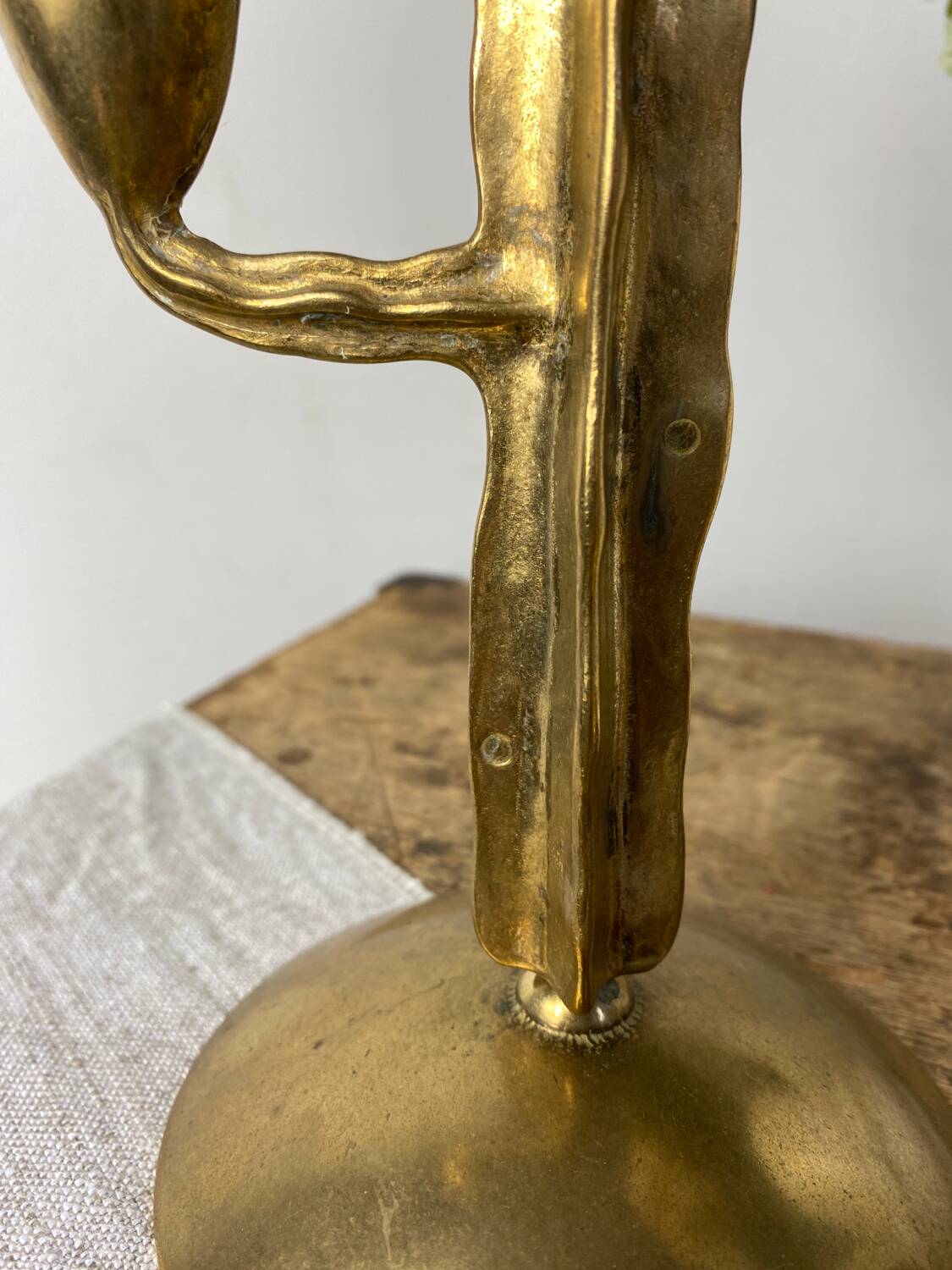 Cactus brass candle holder