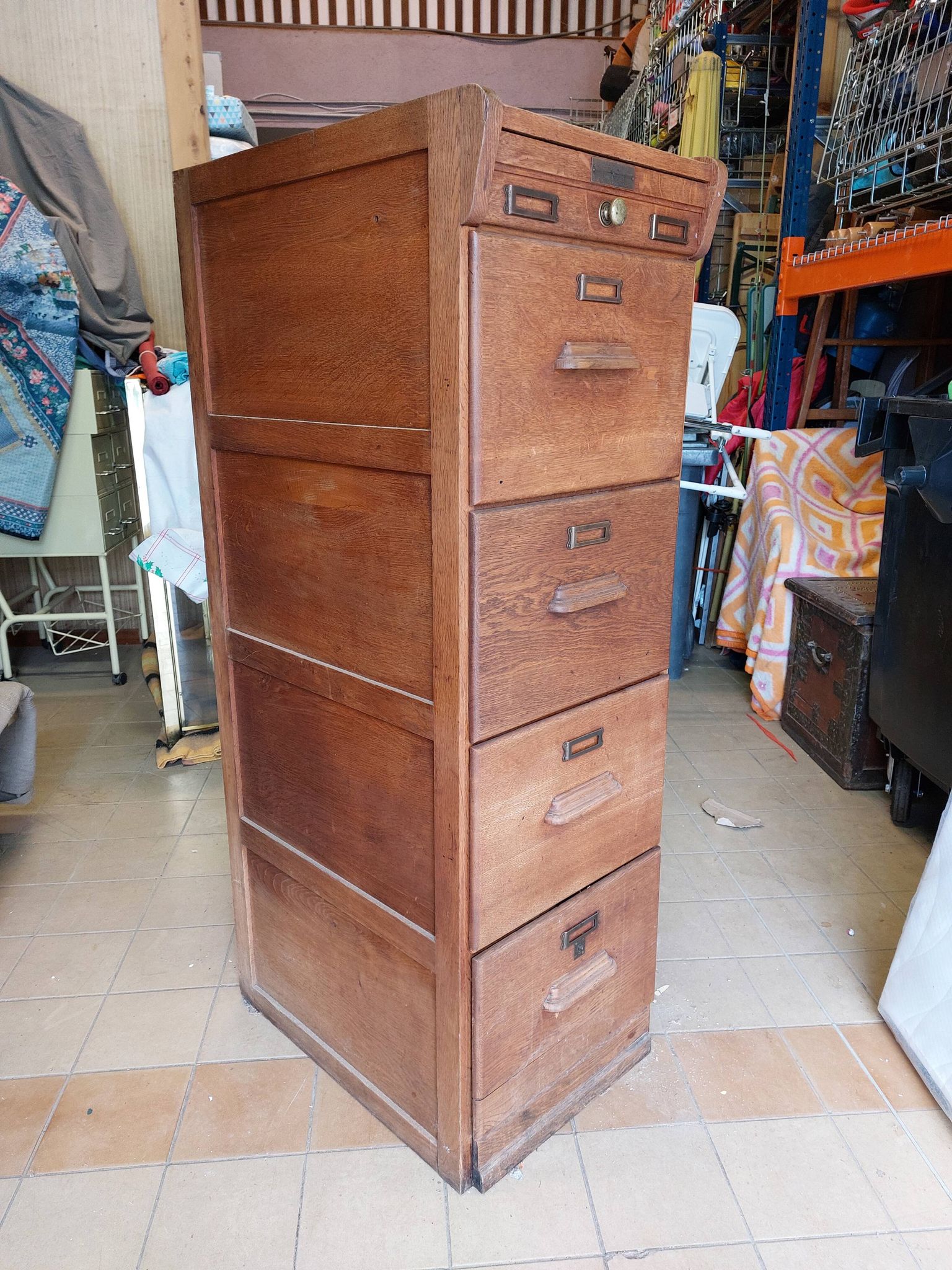 Antique trade furniture - oak filing cabinet - 1930s/40s
