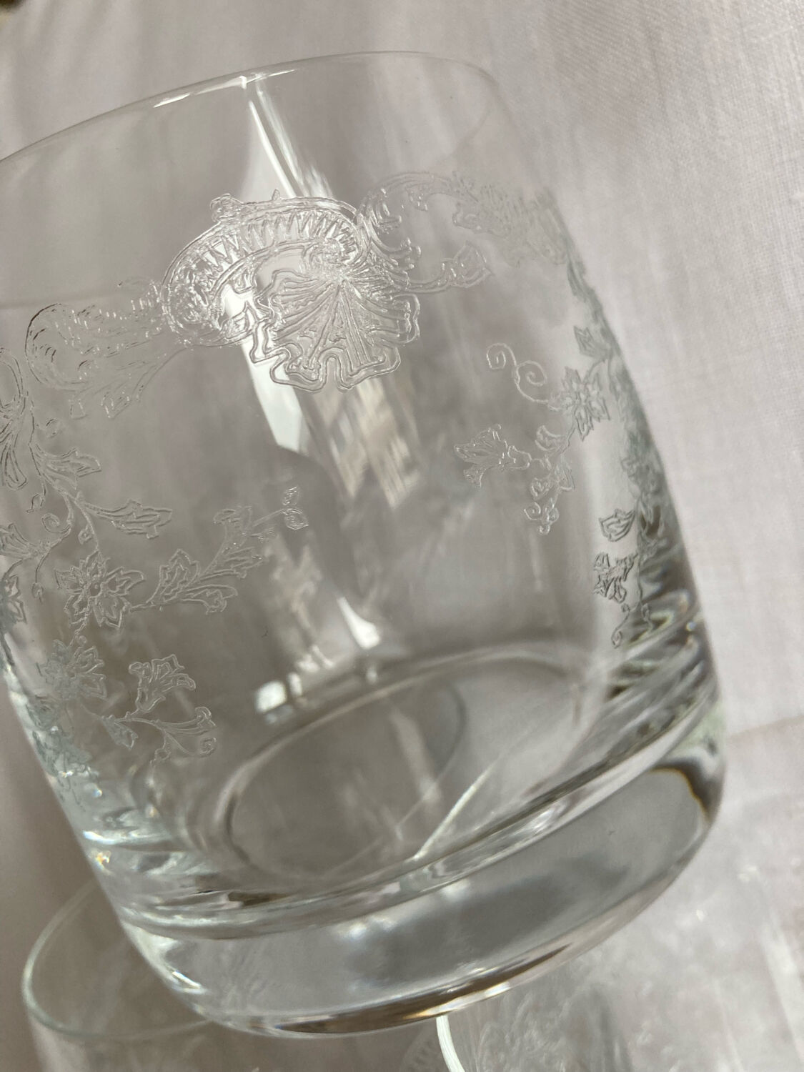 Engraved crystal glasses