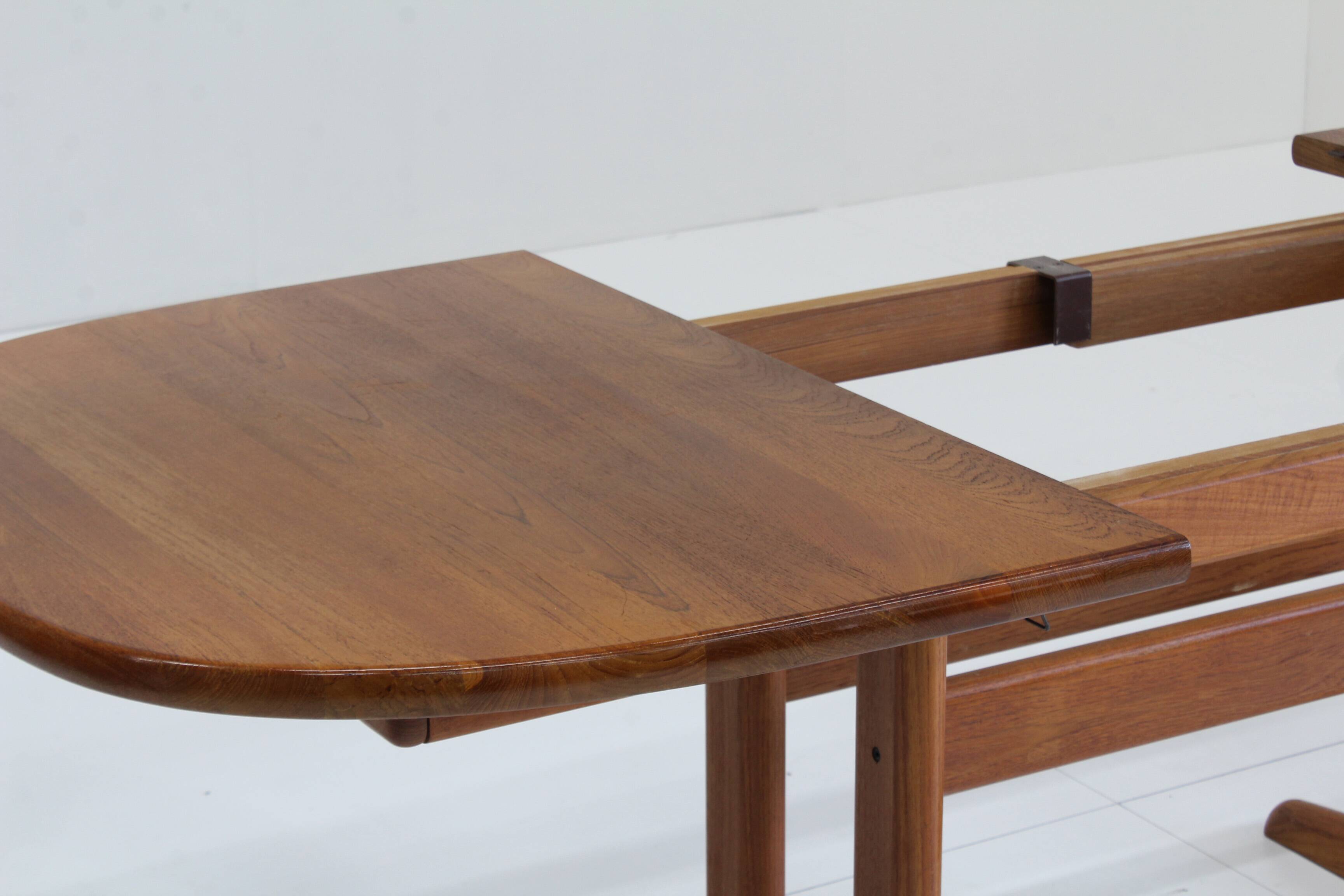 Vintage Glostrup Danish oval extendable dining table solid teak 1960s