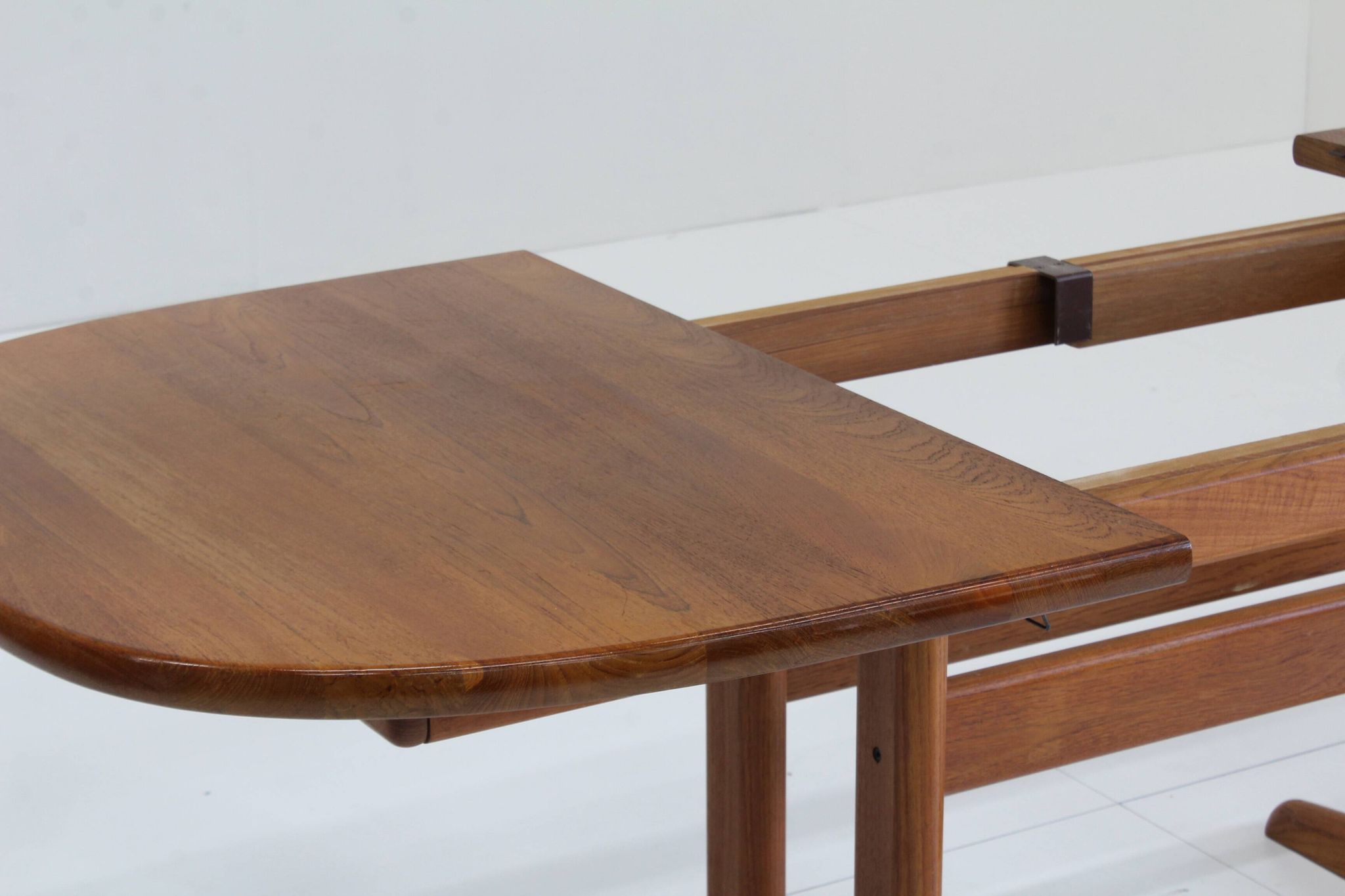 Vintage Glostrup Danish oval extendable dining table solid teak 1960s