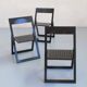 Three Pliaviva folding chairs by Marc Berthier and Alain Chauvel for Magis Italy 1980