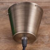 Old workshop enamel lamp in green, Poland, 1960s