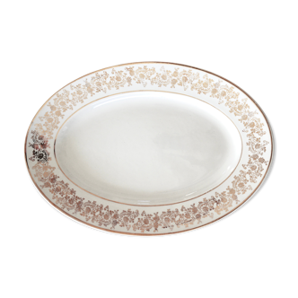 Plat de service motif doré
