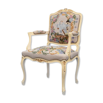 Fauteuil cabriolet de style Louis XV