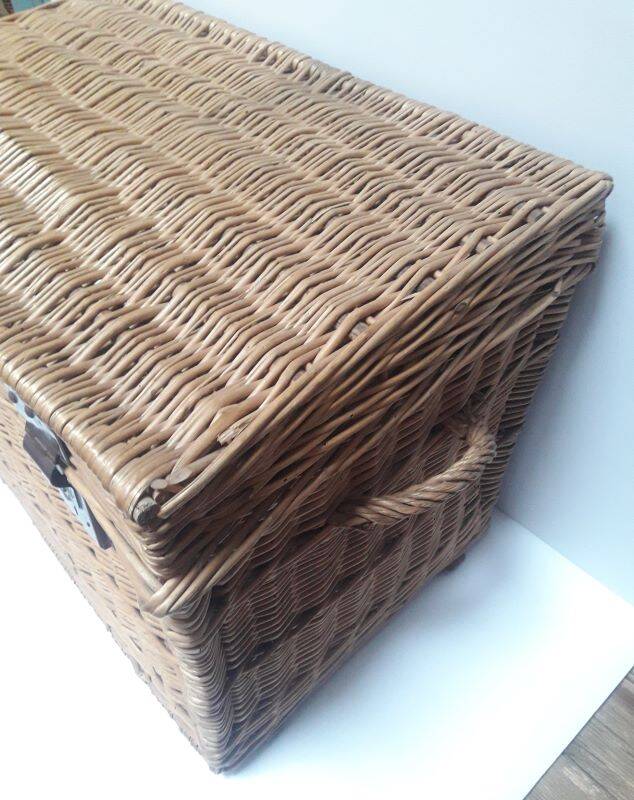 Wicker trunk L75xH53xD48 vintage