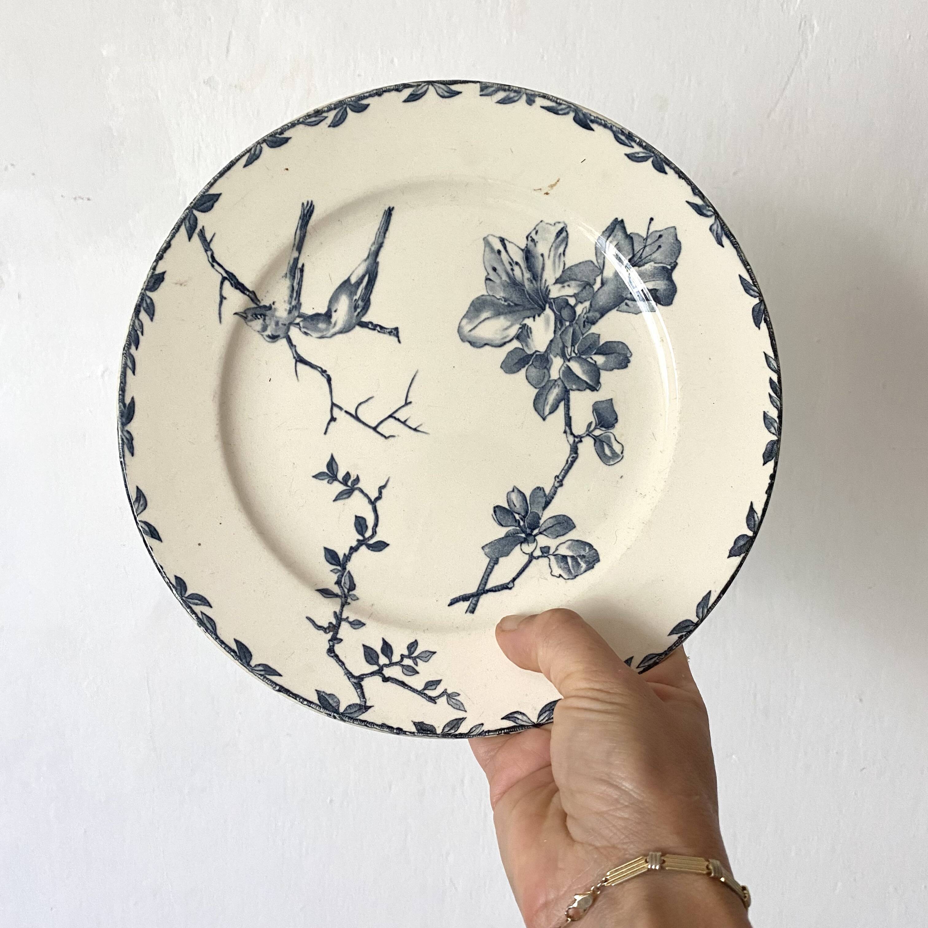 Earthenware compotier, oxford blue, hb & cie choisy le roi