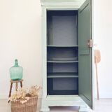 Renovated antique hosiery cabinet - liberty green
