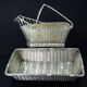 Christofle France Wine Basket Bottle Holder & Bread Basket Vannerie-Mid Century