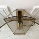 Wall lamp in smoked glass and golden metal 60s