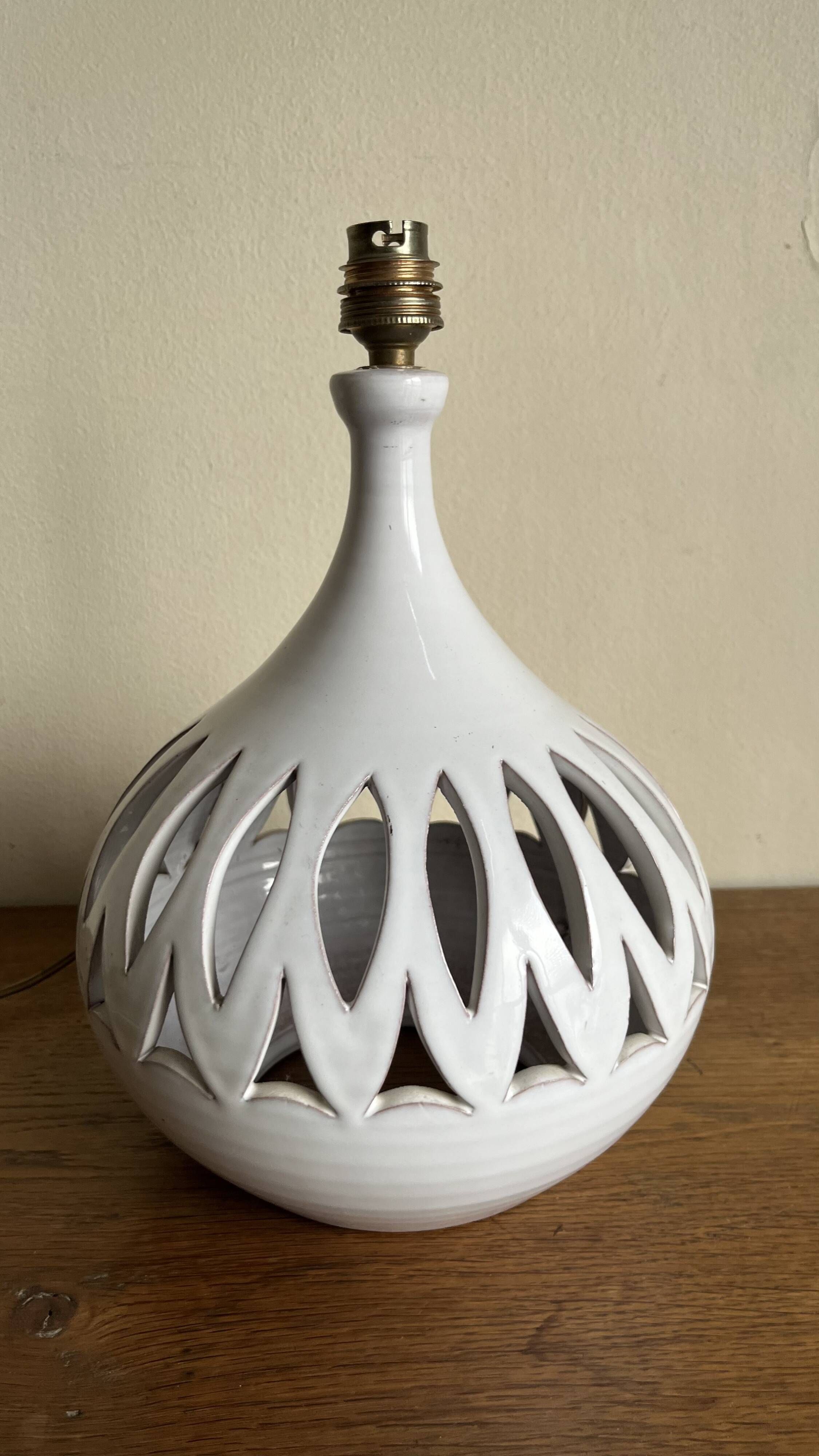 Glazed earth lamp 1960 by Pelletier