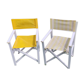 Lot of chairs director folding yellow Hugonet