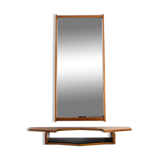 Mirror and its console in mahogany. 1970s.