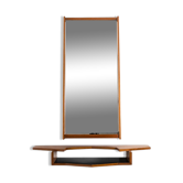 Mirror and its console in mahogany. 1970s.